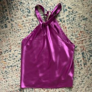 Satin Halter Top - Purple